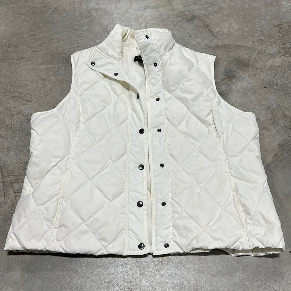 Lands‎ End brand white puffy vest / Size XL / B-60